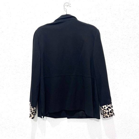 Chico's Black and leopard trim Blazer with Tailored Silhouette XL/16 - Picture 8 of 8